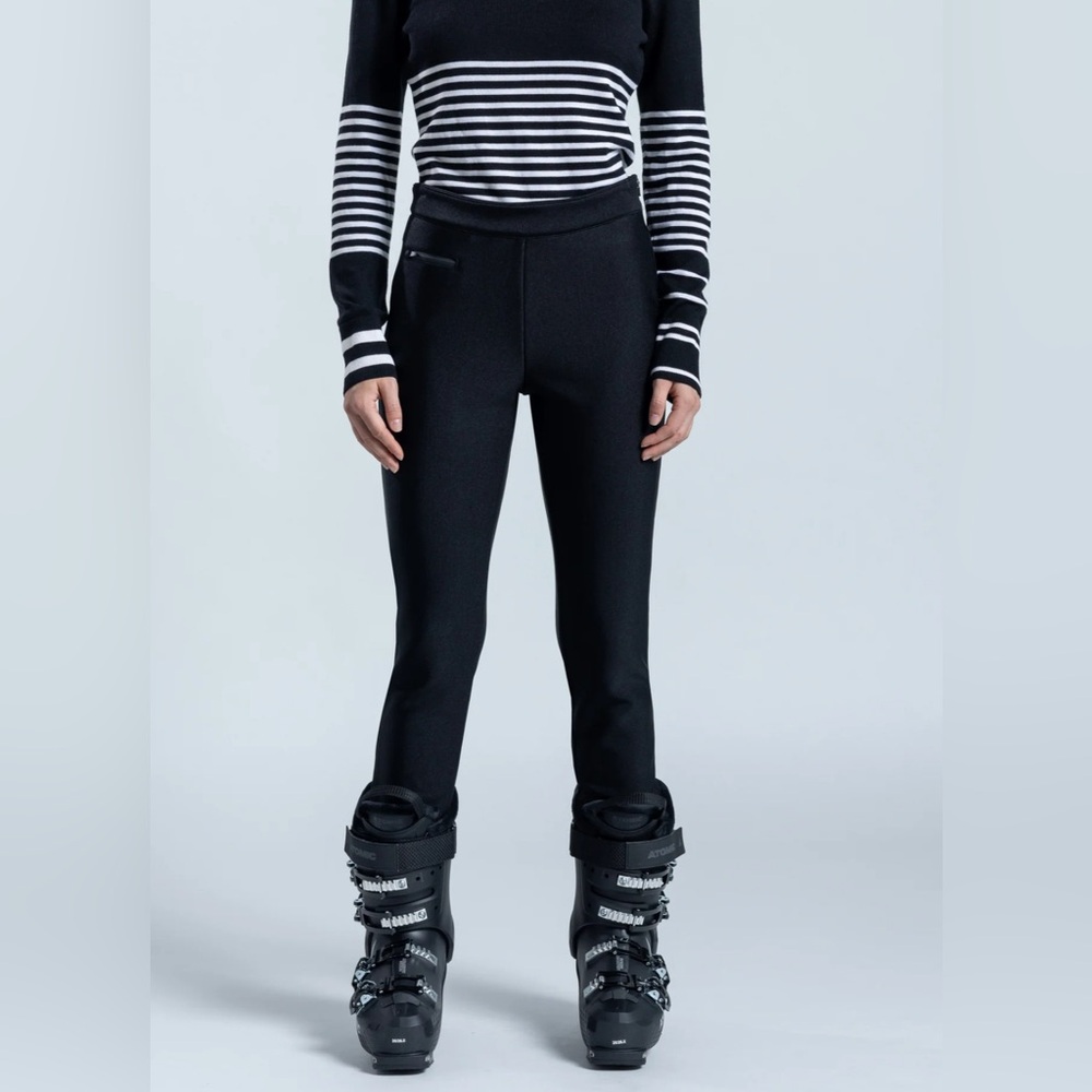 NWT Free People x Erin Snow Olivia Slim Leg Metallic Racer Pant in Black